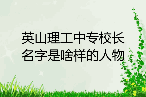 英山理工中专校长名字是啥样的人物