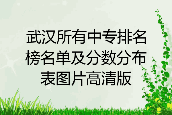 武汉所有中专排名榜名单及分数分布表图片高清版