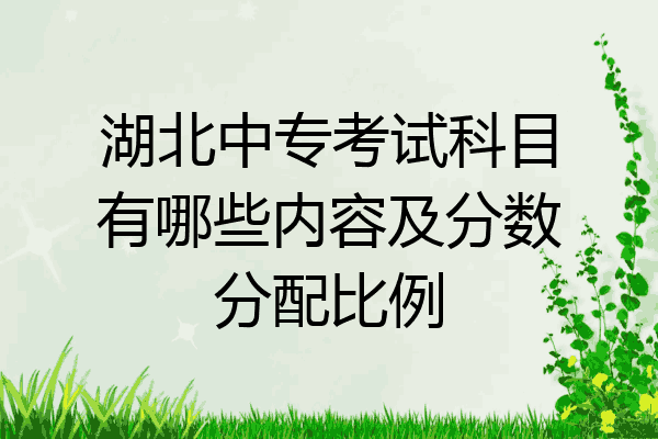 湖北中专考试科目有哪些内容及分数分配比例