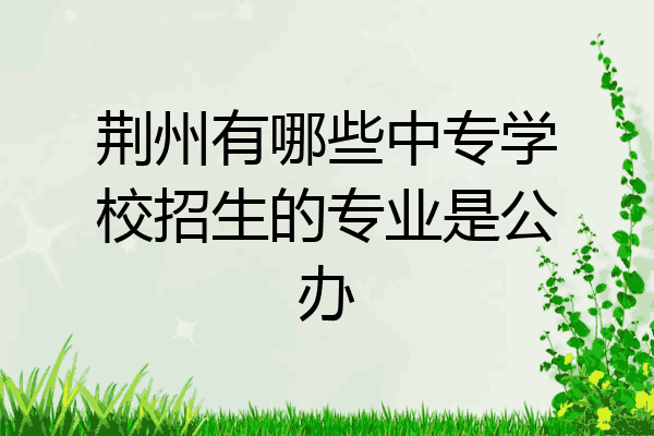 荆州有哪些中专学校招生的专业是公办