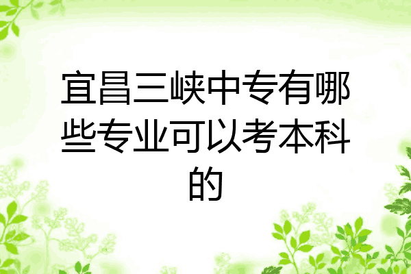宜昌三峡中专有哪些专业可以考本科的