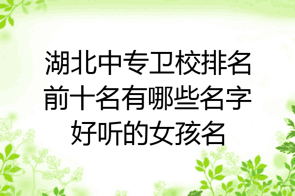 湖北中专卫校排名前十名有哪些名字好听的女孩名