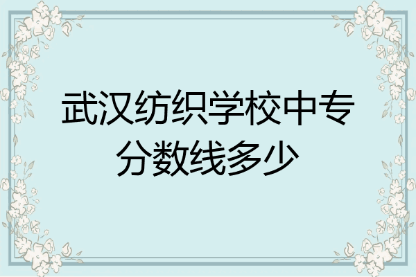武汉纺织学校中专分数线多少