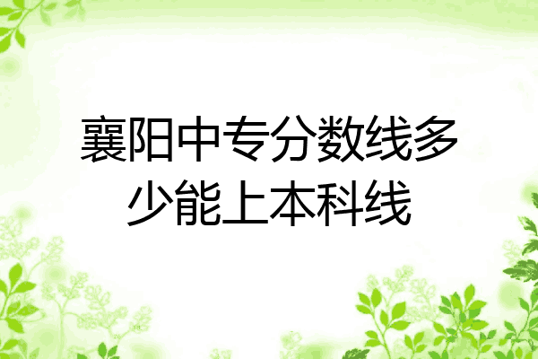 襄阳中专分数线多少能上本科线