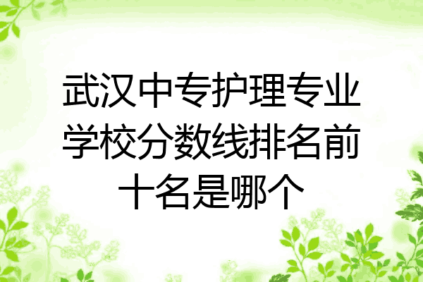 武汉中专护理专业学校分数线排名前十名是哪个