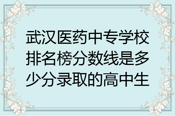 武汉医药中专学校排名榜分数线是多少分录取的高中生