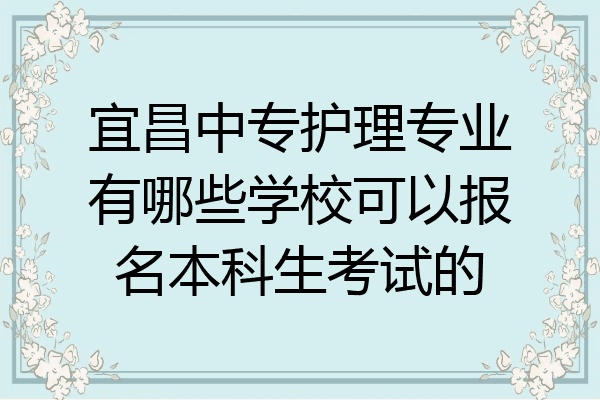 宜昌中专护理专业有哪些学校可以报名本科生考试的