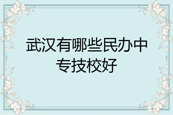 武汉有哪些民办中专技校好