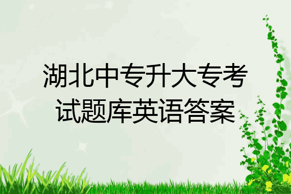 湖北中专升大专考试题库英语答案