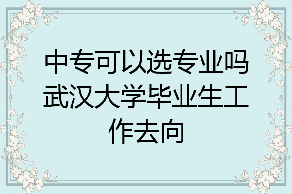 中专可以选专业吗武汉大学毕业生工作去向