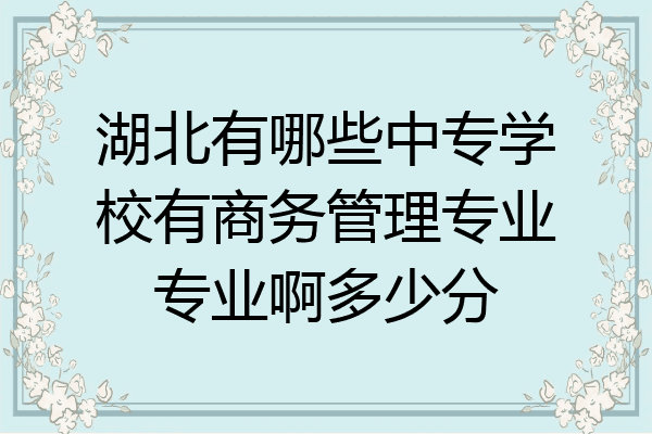 湖北有哪些中专学校有商务管理专业专业啊多少分