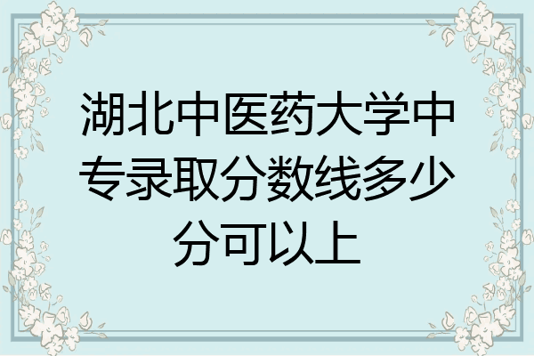 湖北中医药大学中专录取分数线多少分可以上