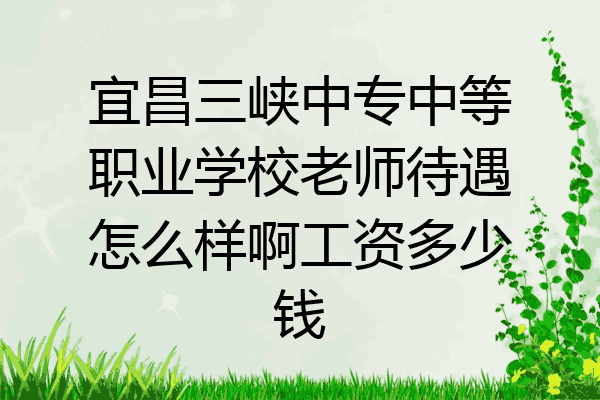 宜昌三峡中专中等职业学校老师待遇怎么样啊工资多少钱