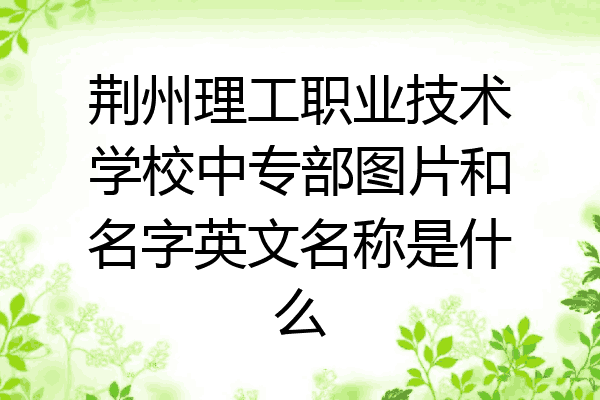 荆州理工职业技术学校中专部图片和名字英文名称是什么