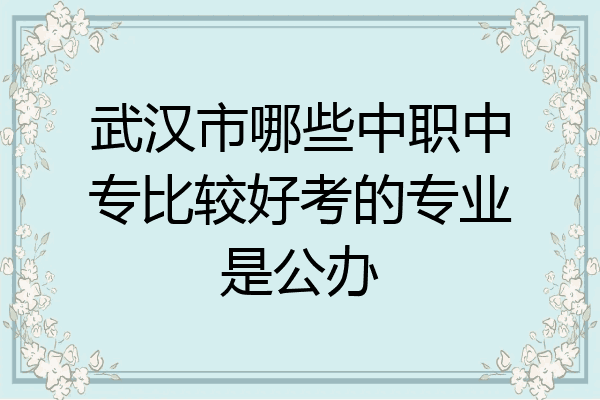 武汉市哪些中职中专比较好考的专业是公办