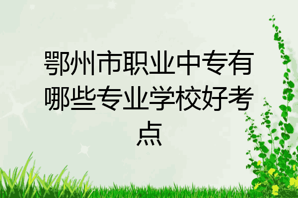 鄂州市职业中专有哪些专业学校好考点