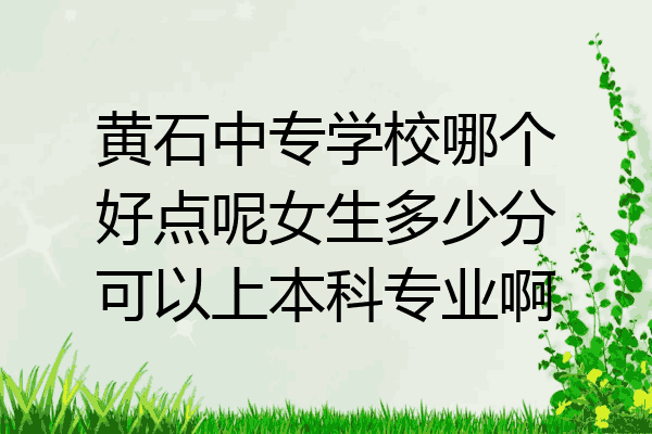 黄石中专学校哪个好点呢女生多少分可以上本科专业啊