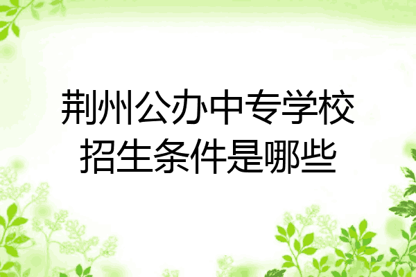 荆州公办中专学校招生条件是哪些