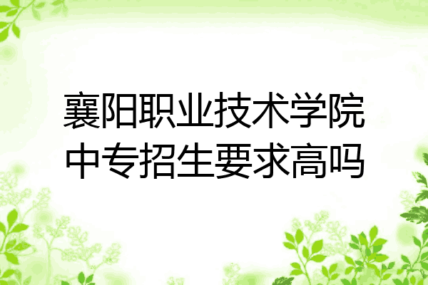 襄阳职业技术学院中专招生要求高吗