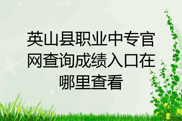 英山县职业中专官网查询成绩入口在哪里查看