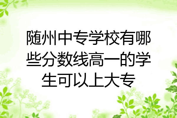 随州中专学校有哪些分数线高一的学生可以上大专