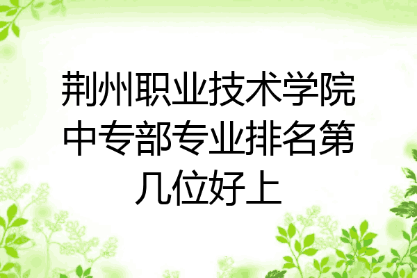 荆州职业技术学院中专部专业排名第几位好上
