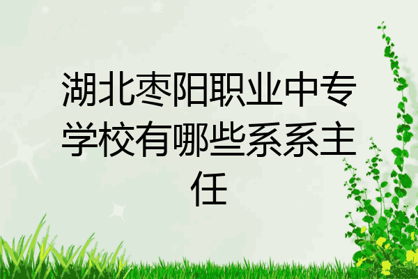 湖北枣阳职业中专学校有哪些系系主任