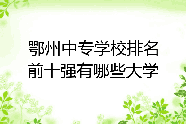 鄂州中专学校排名前十强有哪些大学