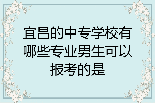 宜昌的中专学校有哪些专业男生可以报考的是