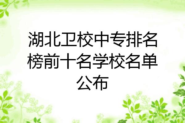 湖北卫校中专排名榜前十名学校名单公布
