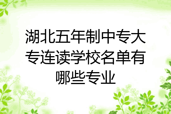 湖北五年制中专大专连读学校名单有哪些专业