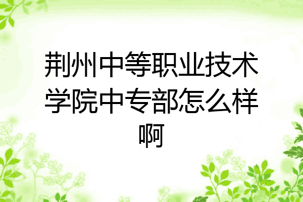 荆州中等职业技术学院中专部怎么样啊