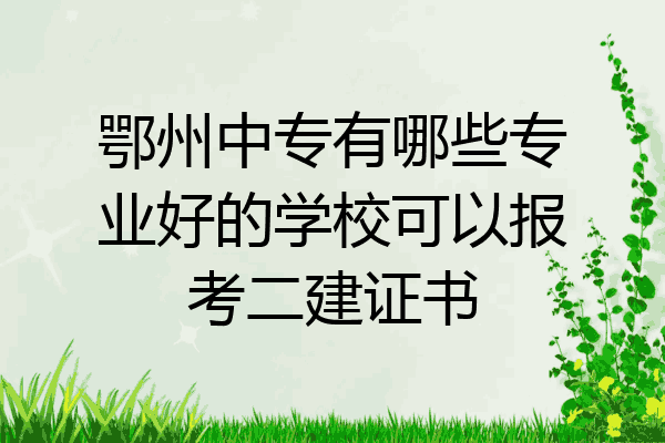 鄂州中专有哪些专业好的学校可以报考二建证书