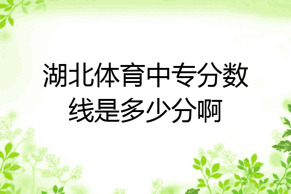 湖北体育中专分数线是多少分啊