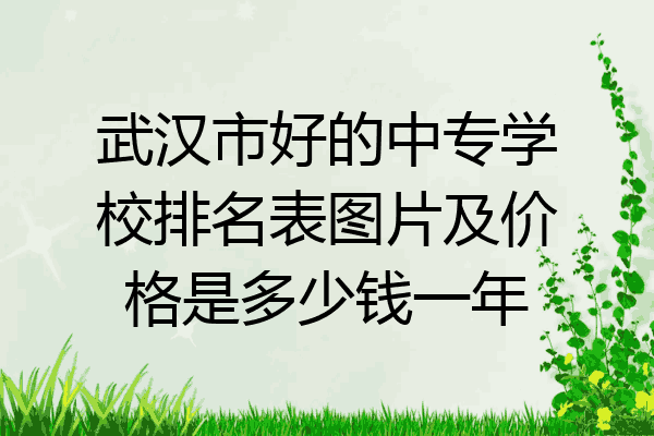 武汉市好的中专学校排名表图片及价格是多少钱一年