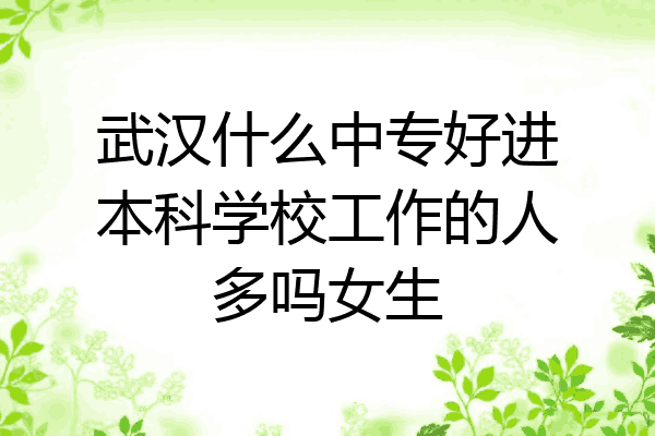 武汉什么中专好进本科学校工作的人多吗女生