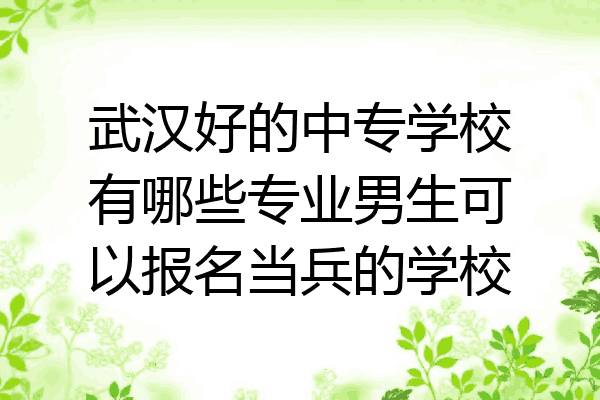 武汉好的中专学校有哪些专业男生可以报名当兵的学校