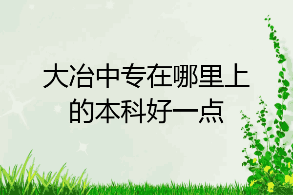 大冶中专在哪里上的本科好一点