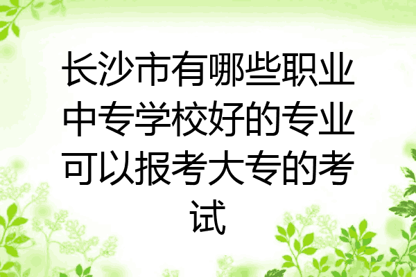 长沙市有哪些职业中专学校好的专业可以报考大专的考试