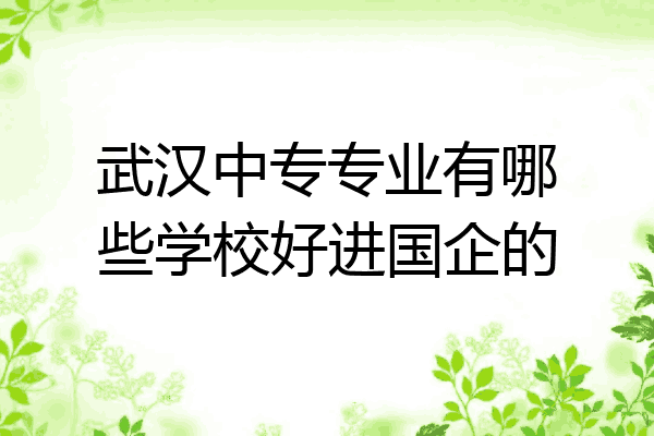 武汉中专专业有哪些学校好进国企的