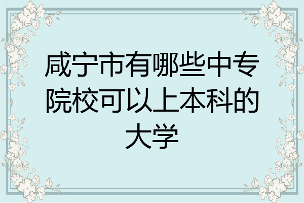 咸宁市有哪些中专院校可以上本科的大学