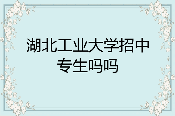 湖北工业大学招中专生吗吗