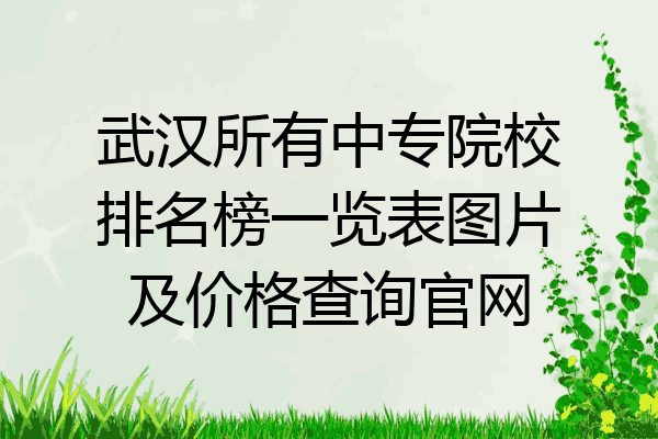 武汉所有中专院校排名榜一览表图片及价格查询官网