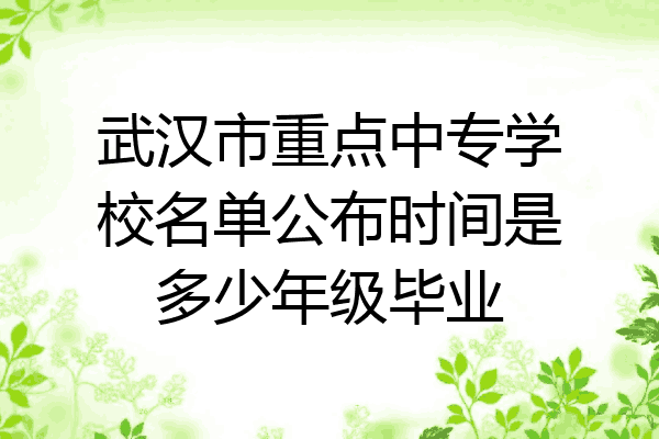 武汉市重点中专学校名单公布时间是多少年级毕业