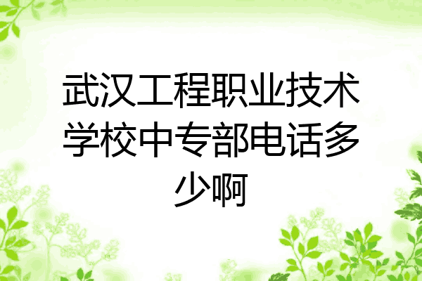 武汉工程职业技术学校中专部电话多少啊