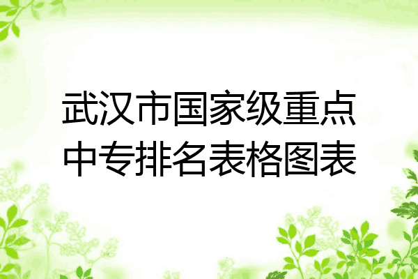 武汉市国家级重点中专排名表格图表