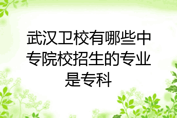 武汉卫校有哪些中专院校招生的专业是专科
