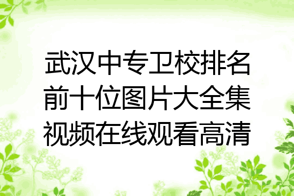 武汉中专卫校排名前十位图片大全集视频在线观看高清