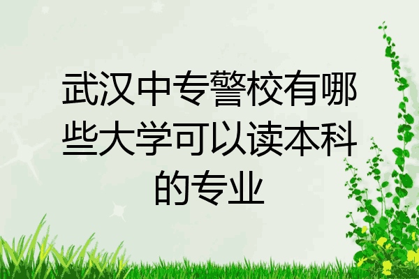 武汉中专警校有哪些大学可以读本科的专业