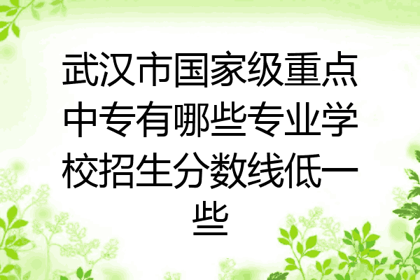 武汉市国家级重点中专有哪些专业学校招生分数线低一些